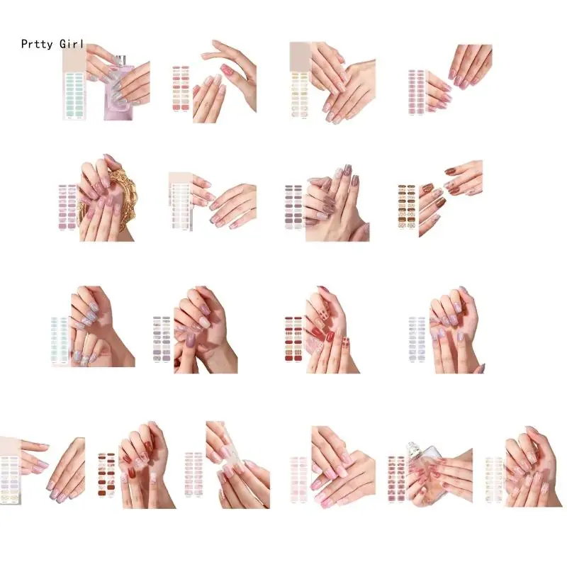 

Долговечные полуотвержденные наклейки для ногтей, гелевые наклейки для ногтей, полуотвержденные гелевые полоски для ногтей D2TA