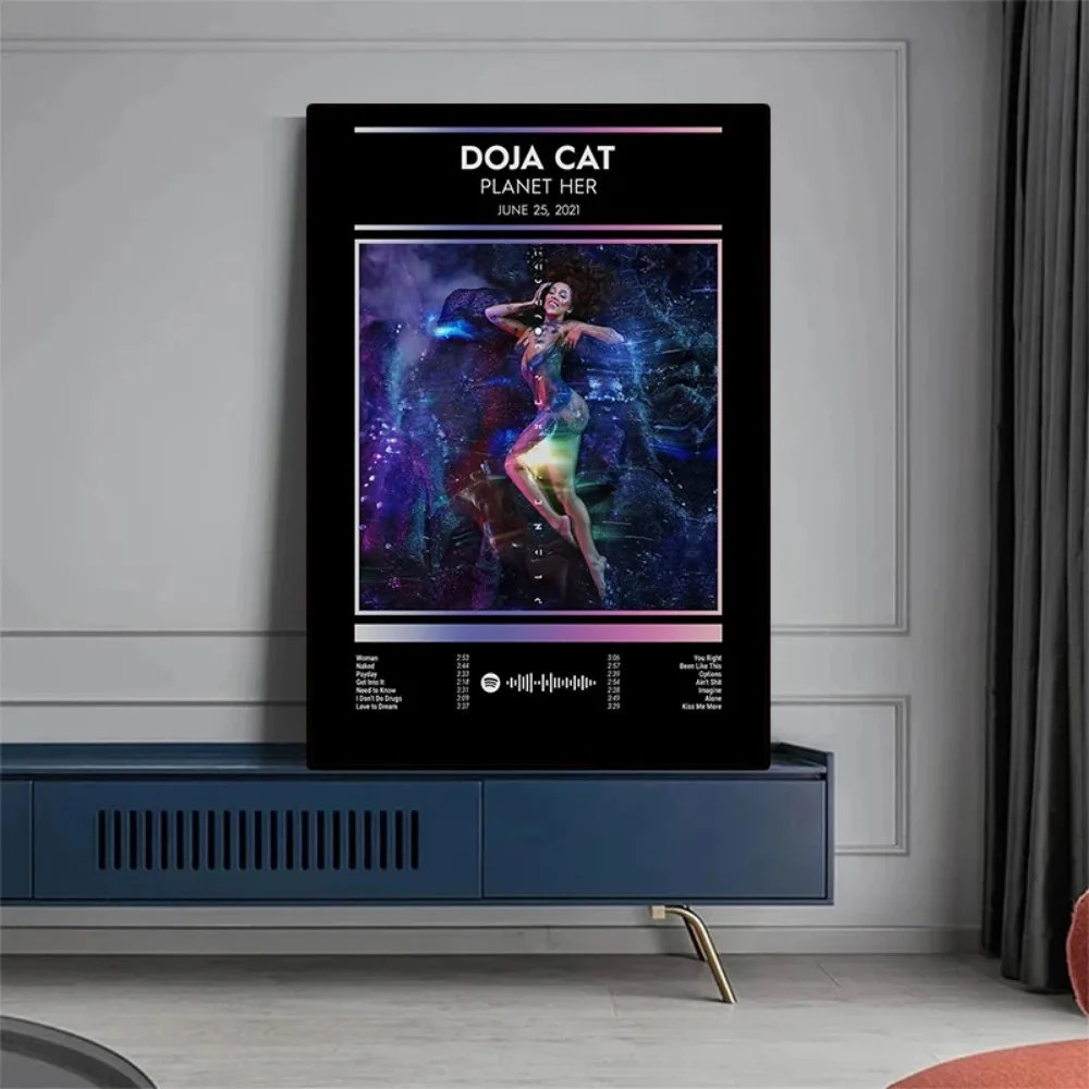 Абстрактный постер с изображением кота и певицы Дзима обложка альбома в