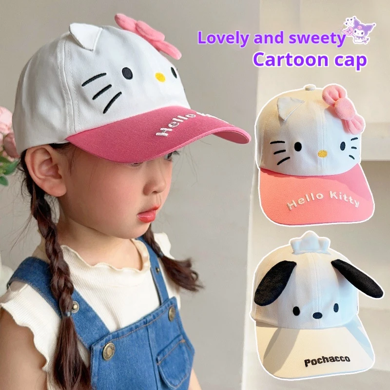 Мультяшная шляпа Sanrio Hello Kitty Kuromi My Melody детские кавайные солнцезащитные шляпы