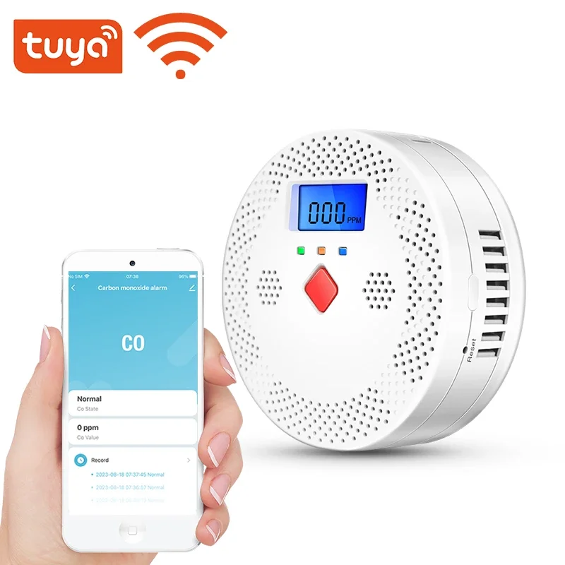 

Tuya Wifi Carbon monoxide Detector with LCD Display 70dB Alarm Sound CO gas Sensor Home Security protection equipment Smart LIfe