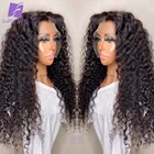 13x6 HD кружевной передний парик бразильские волосы Remy парики без клея 250 плотность глубокий вьющийся парик предварительно выщипанные для черных женщин luffywig