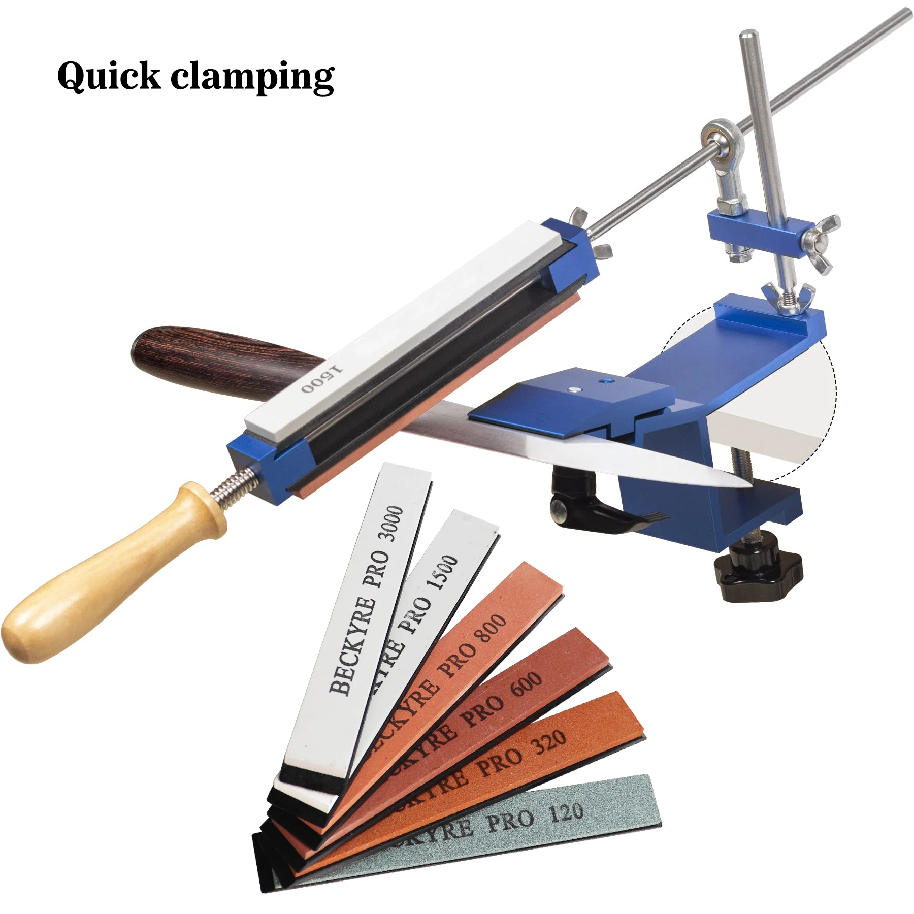 

K40 Professional Knife Sharpener Fixed Angle Chef Knife Sharpening System Whetstone Quick Clamping Blade Diamond Grindstone