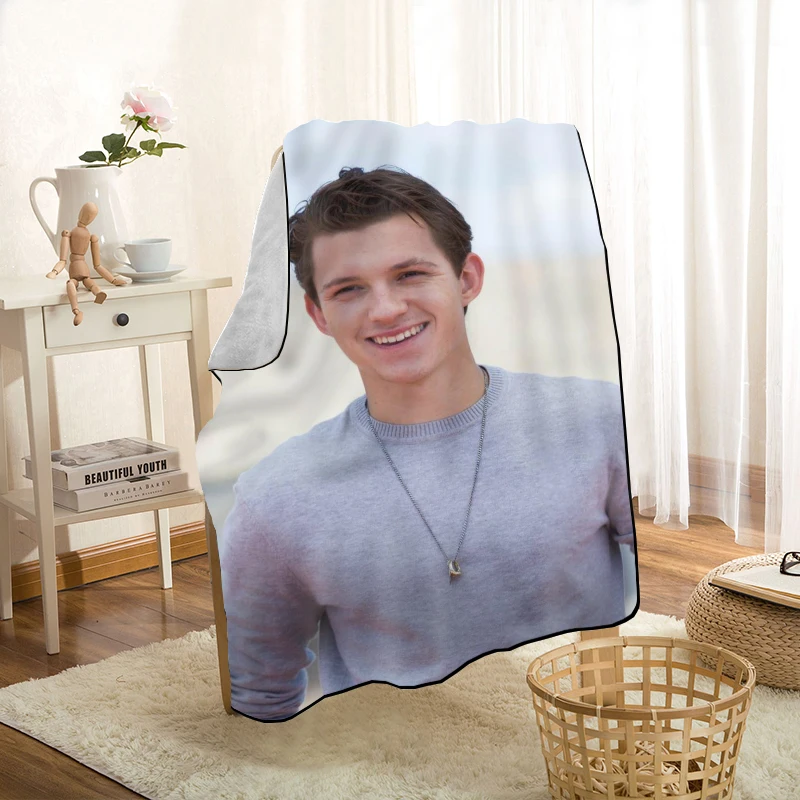 

Tom Holland-Manta personalizada para sofá/cama/coche, manta portátil 3D para niño, tela textil para el hogar, novedad