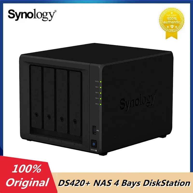 Original Synology DS420+ NAS 4 Bays DiskStation Network Cloud Storage Server Enterprise Sata HDD (Diskless)