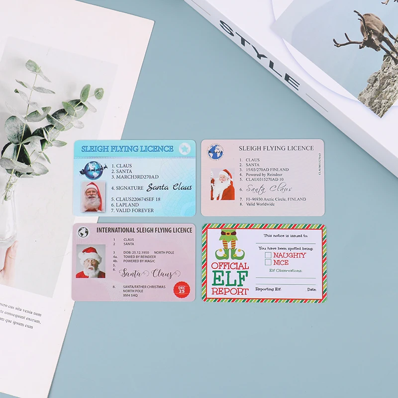 

Creative Funny Fake Plastic Business Card Santa Claus Flight Licence Christmas Eve Sleigh Flying Riding License