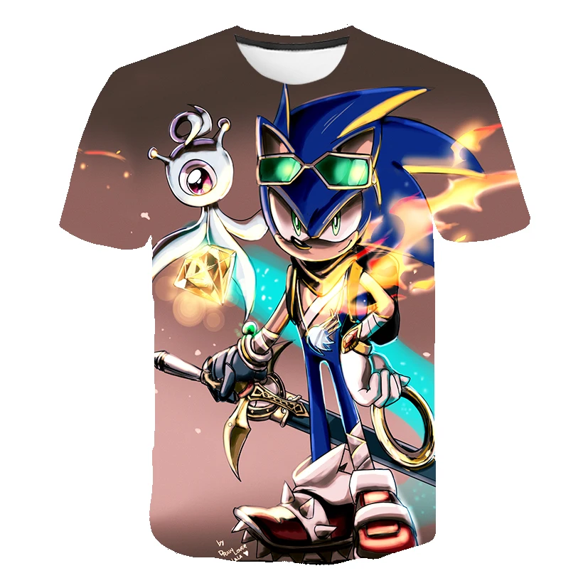 

Kids T-Shirts 3d Printed Super Sonic Boys Girls T Kids Sonic Summer Tops Toddler Baby Casual Short Sleeve Clothes 2