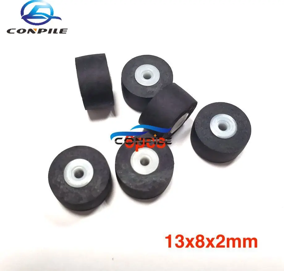 

6pcs 13mmx8x2 pinch roller for Sharp GF777 9292 6060 Sanyo 9494 Sony 190 belt pulley rubber audio tape recorder cassette deck