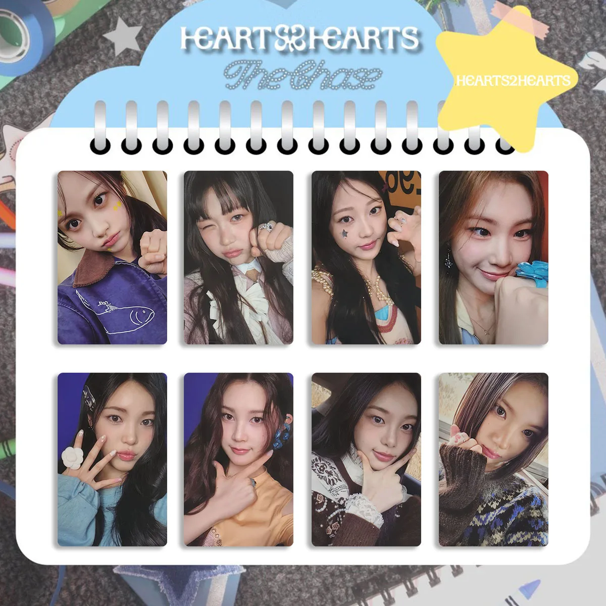 8 шт./компл. Kpop Hearts2Hearts The Chase дебютный альбом Lomo карты Jiwoo Carmen Yuha AM WM K4 Ver глянцевые