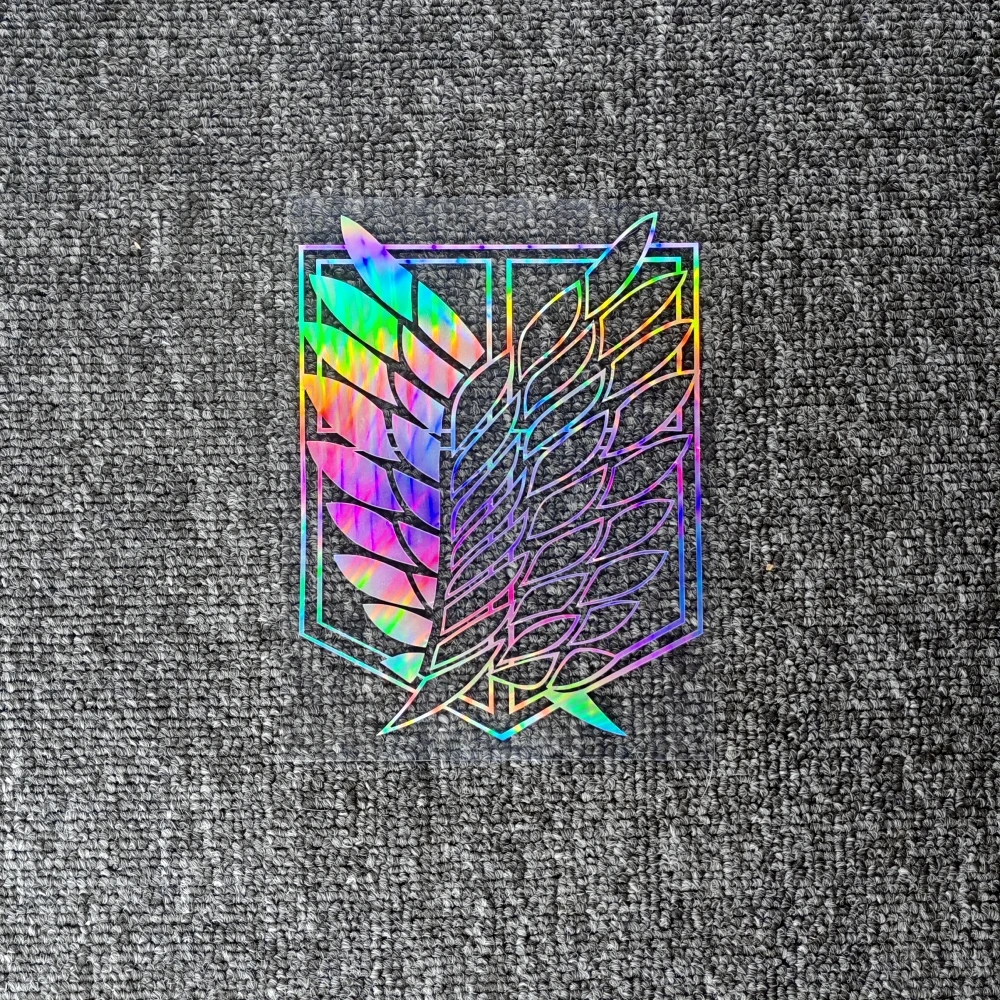 

Крылья свободы AOT Attack On Titan аниме голографические светоотражающие наклейки для крышки топливного бака, окна, двери, мотоцикла, ноутбука