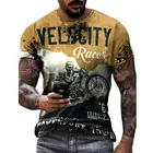 Модная Байкерская футболка в стиле панк для мужчин, популярная винтажная стильная уличная одежда с коротким рукавом, летняя повседневная спортивная мужская футболка