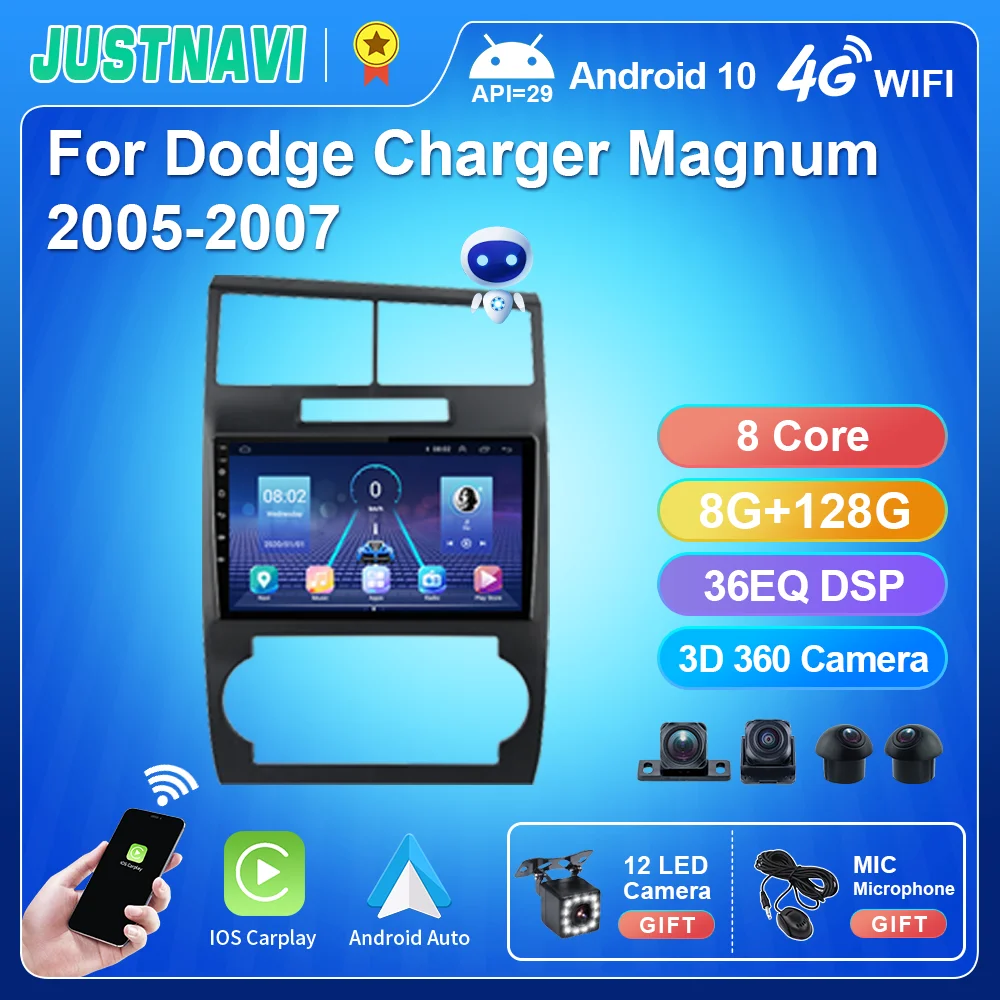 

JUSTNAVI QT5 Android Car Radio For Dodge Charger Magnum 2005-2007 Car Multimedia Video Player Carplay Stereo GPS Navigation 2din