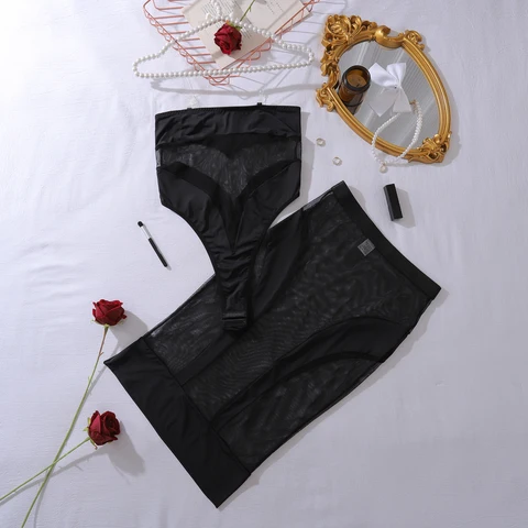 MUZISKAT Комбинезон облегающий сетчатый женский