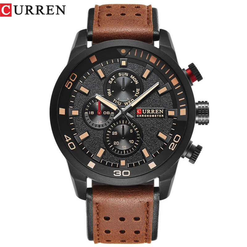 

CURREN 2023 New Luxury Fashion Analog Military Sports Watches High Quality Leather Strap Quartz Wristwatch Montre Homme Relojes