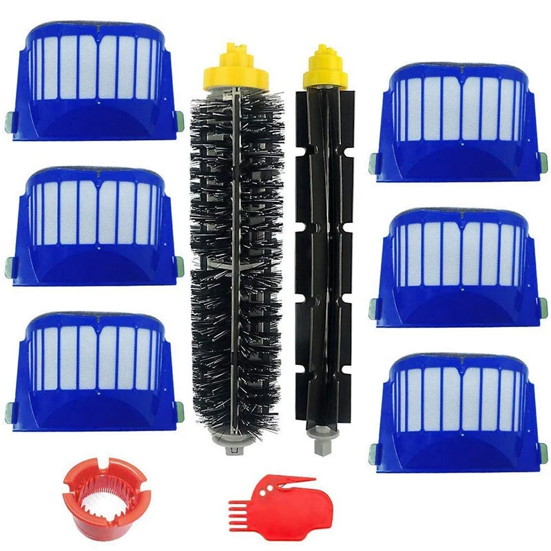 

For Irobot Roomba 600 Series Bristle Flexible Beater Brush Aero Vac Filters Kit Spare Parts Clean Kits