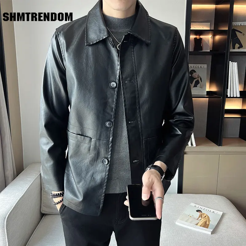 2023 Fashion Men Casual Leather Jackets Winter New Jacket Street Style Male Inside Thick Coats Men's Leather Jacket S-5XL