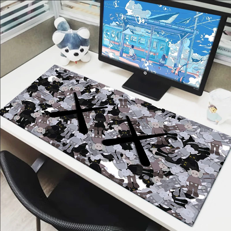 Gaming Mousepad Rubber Mat Mouse Pad Kawaii Cartoon K-Kaws Anime Keyboard Mause Desk Accessories Pc Pads Gamer Protector Deskmat