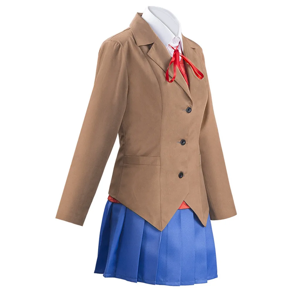 Аниме Doki Literature Club Monika Косплей Sayori Yuri Natsuki школьница женский костюм на Хэллоуин для