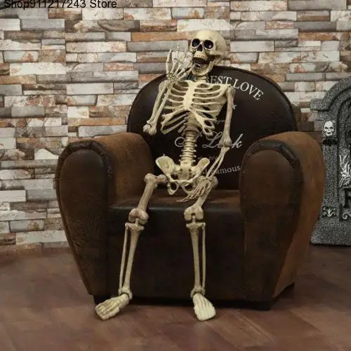 

Halloween Prop Human.Skeleton Full Size Skull Hand Life Body Anatomy Model Decor