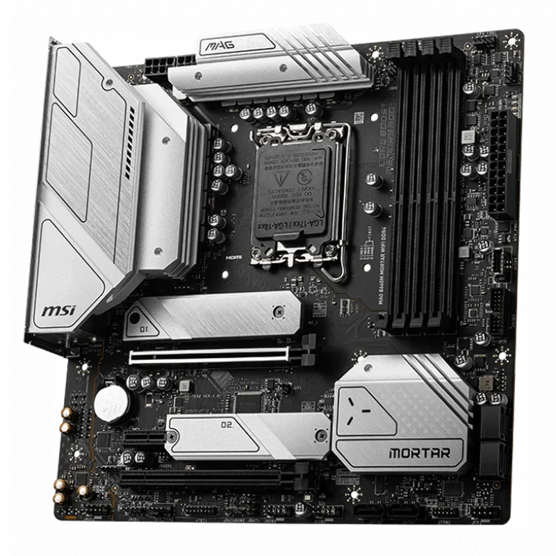 Фото Материнская плата B660M Mortar WIFI DDR4 MATX для игрового ПК, LGA 1700, B660, 7.1 USB 2.0, USB 3.2 Gen1, с охлаждающей системой Armor 4 DDR4 №3