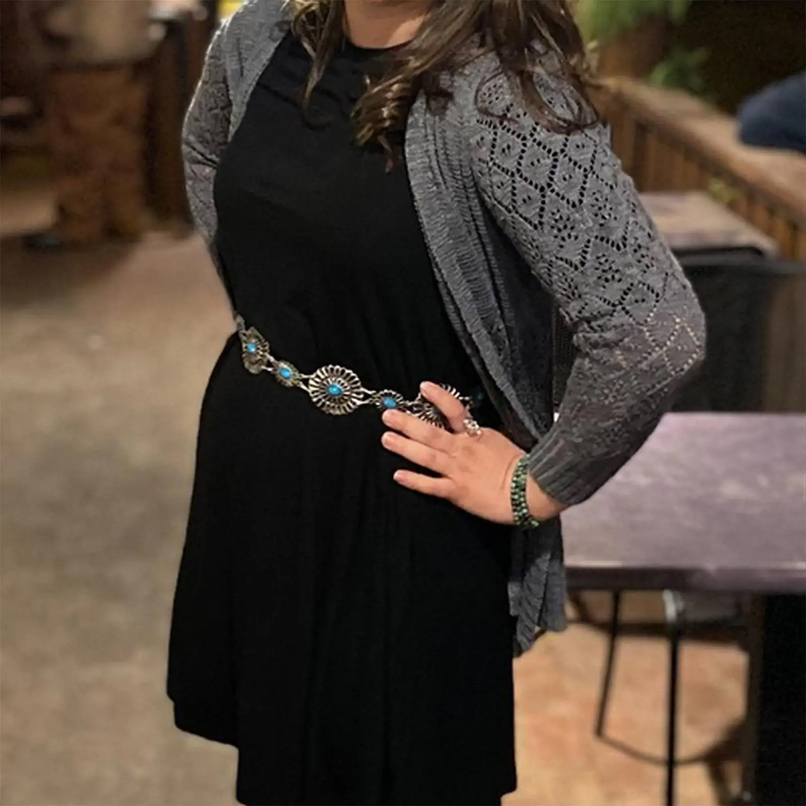 

Fashion Chain Belt ,Turquoise Chain Ring W/ Clip Skinny Waist Belts for Sweaters Pants Ladies Jeans Accessories