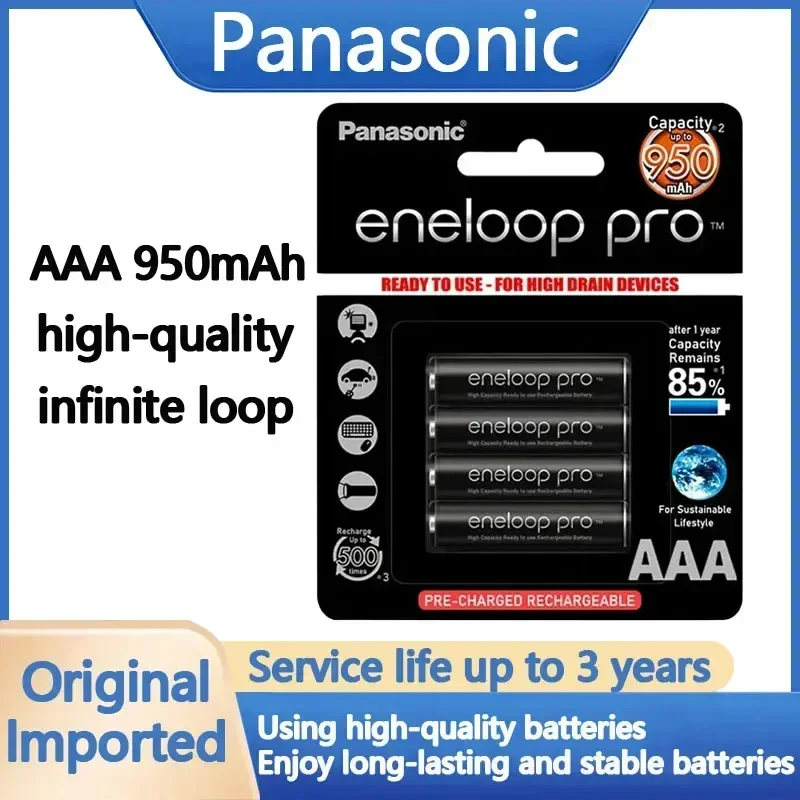 Оригинальный аккумулятор Panasonic Eneloop Pro 950 мАч AAA для игрушечной камеры-фонарика