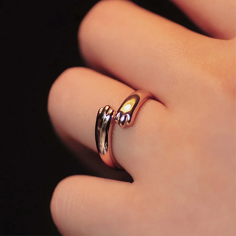 Кольцо женское регулируемое в виде лапы кошки