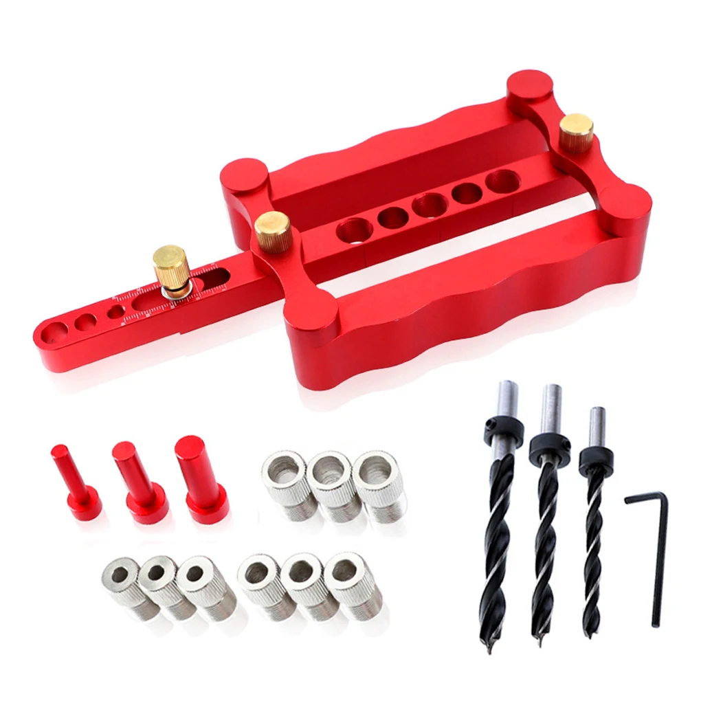 

Dowelling Jig Woodworking Drill Carpentry Locator Adjustable Detachable Aluminum Alloy Household Puncher Accessories