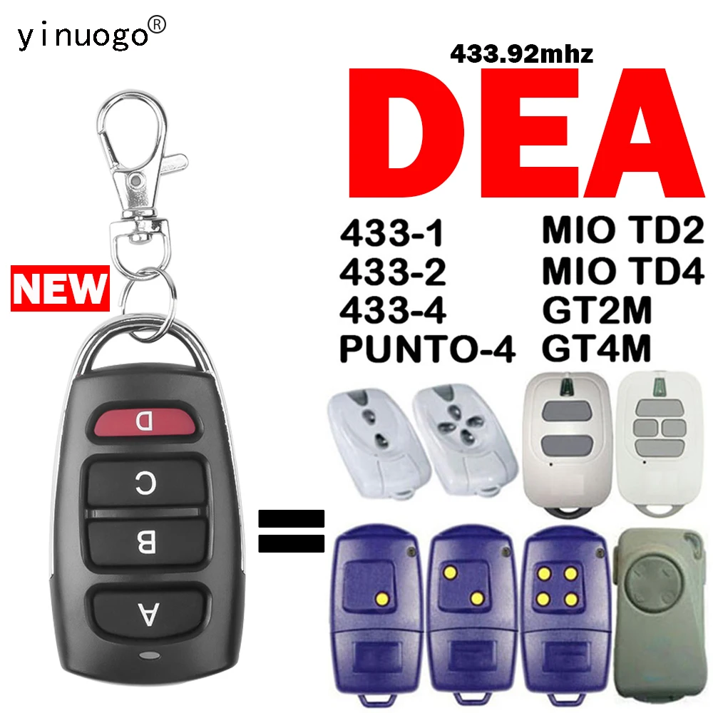 

DEA MIO TD2 TD4 GT2M GT4M 433-1 433-2 433-4 PUNTO-4 Garage Door Remote Control Replacement 433MHz Fixed Code Clone Transmitter