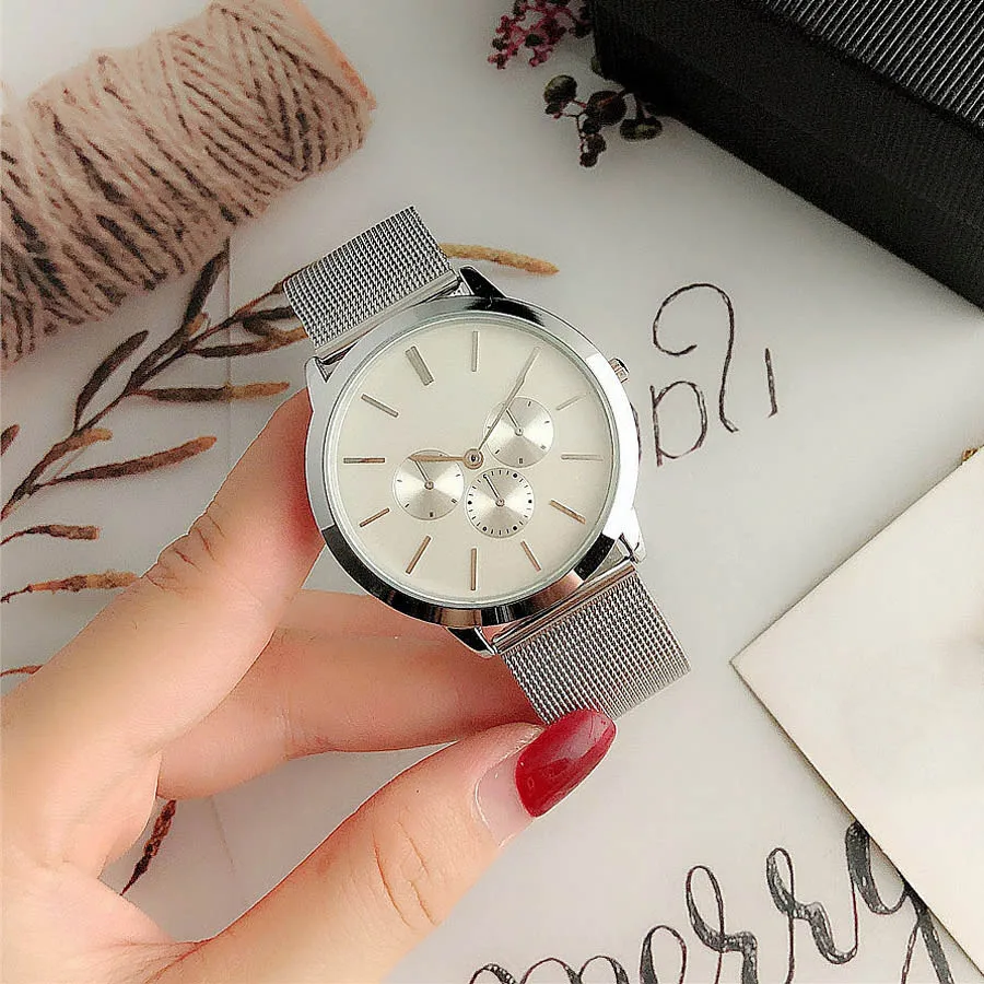 Brand Wrist Watches Men Women Girl Ladies Style Quartz Casual Steel Metal Band Clock m139