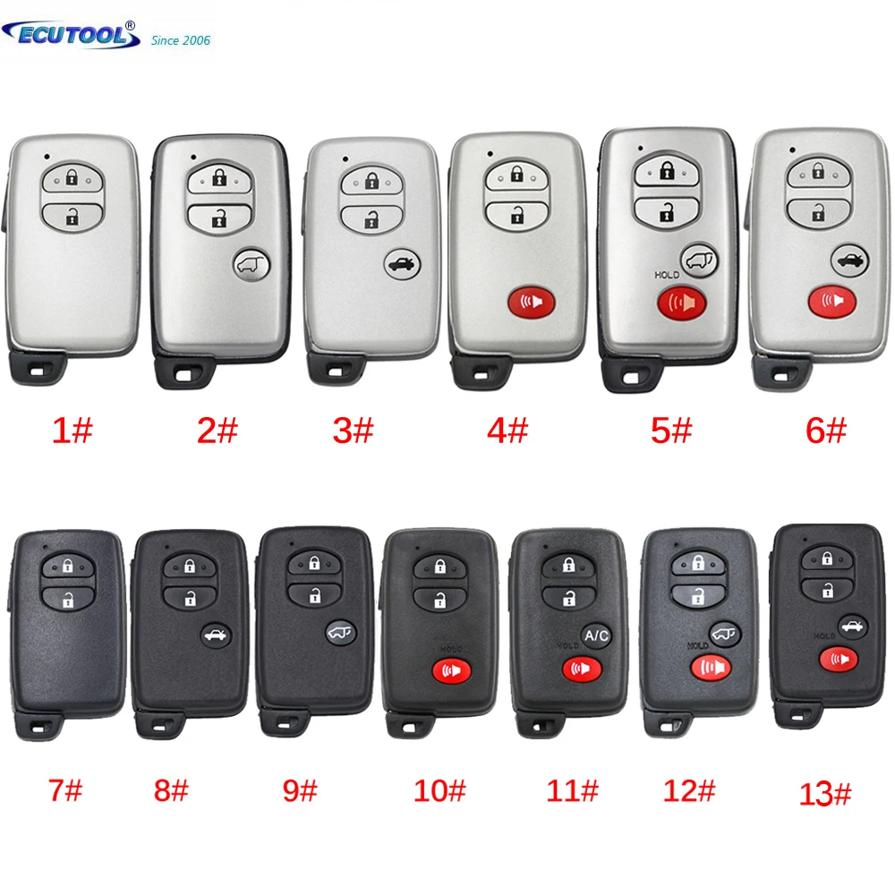 

2/3/4 Buttons Smart Key Shell Case Remote Fob for Toyota Camry Corolla Avalon Prius RAV4 Highlander 4 Runner Land Cruiser