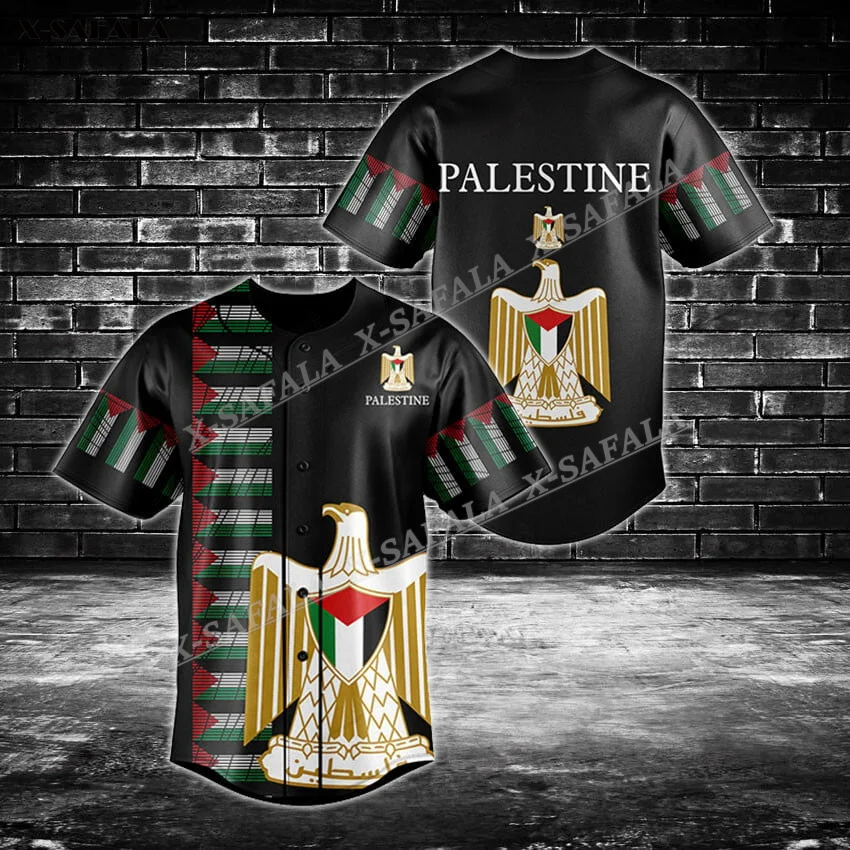

Palestine Poland Portugal Philippines Europe Country Flag Emblem 3D Printed Baseball Jersey Shirt Men Streetwear Short Sleeve