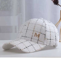 2021 brand fashion luxury adjustable baseball cap women autumn m plaid caps winter outdoor thick warm plush hat for women
