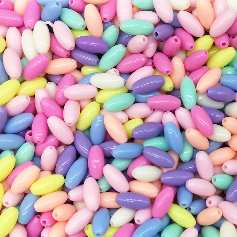 

100pcs Acrylic Oval Beads Candy Color Long Spacer Beads Loose Spacer Beads for Jewelry Making DIY Bracelet Necklace Craft