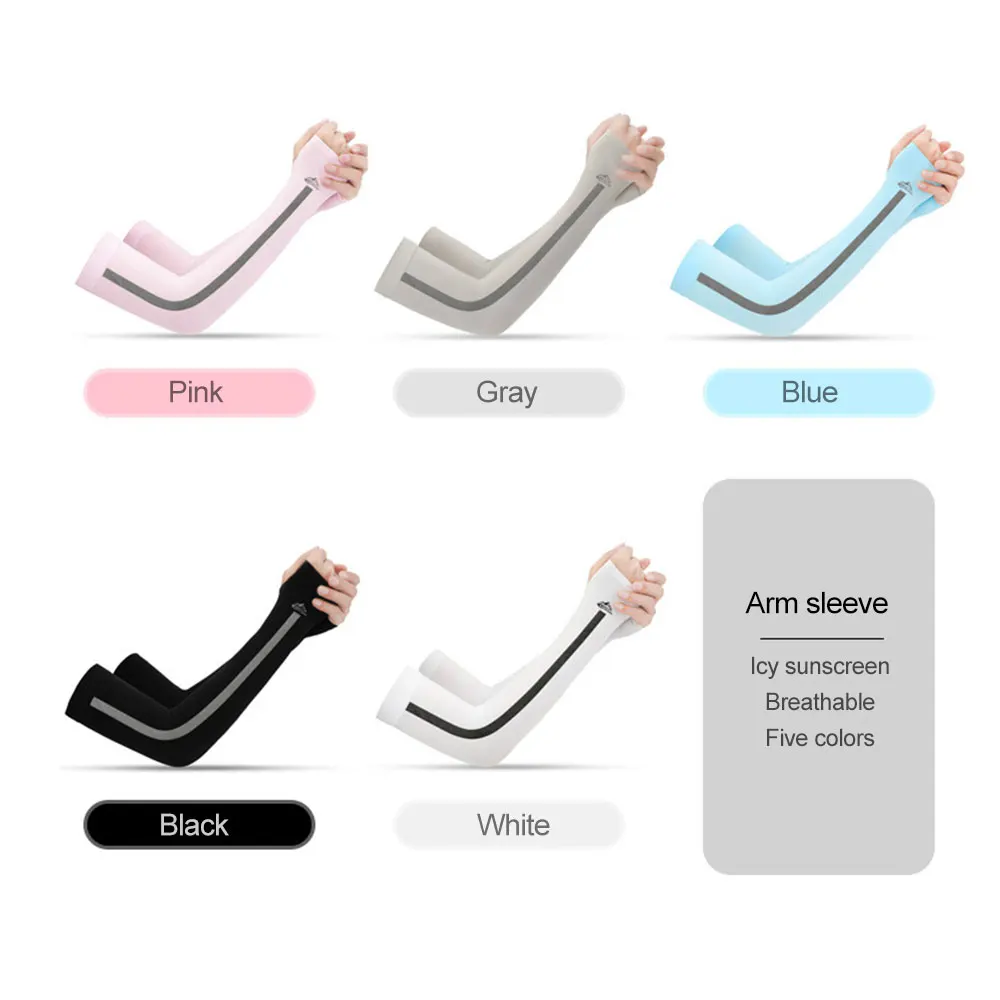 

1 Pair Ice Silk Sleeve Sunscreen Arm Guard Sleeves UV Protection Outdoor Cycling Driving Running Sport Arm Warmers Unisex Mangas