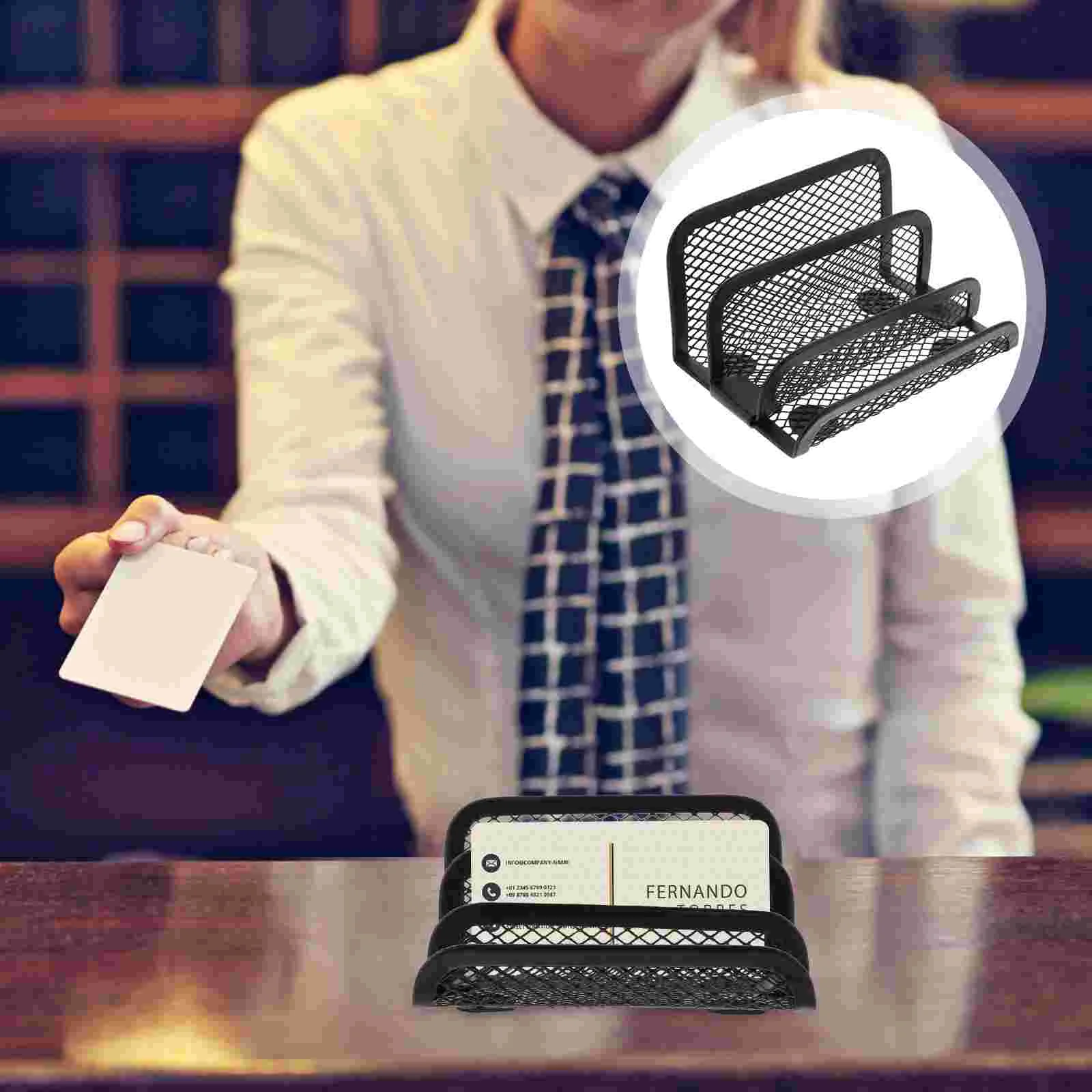 

2Pcs Business Cards Holder Business Bases Metal Card Holders Card Display Stand for Office