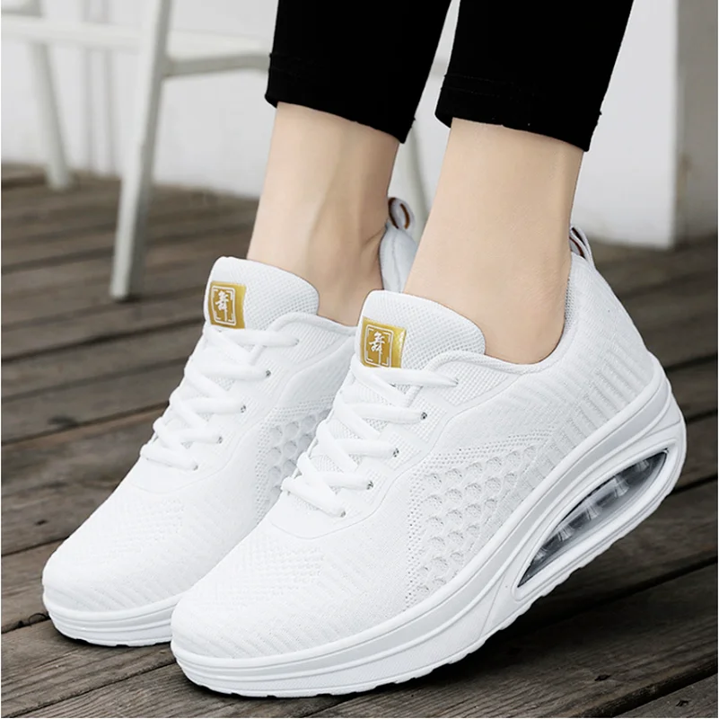 

Women Shake Shoes Cushioned Walking Shoes Comfortable Height Increasing Wedge Heel Air Cushion Sneakers Shoes Woman Women Shoes