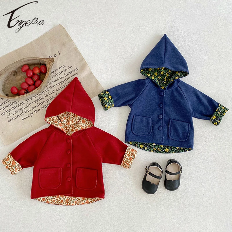 

Осенне-зимняя однотонная куртка унисекс для маленьких мальчиков и девочек, кардиган с длинными рукавами, пальто для девочек, куртка, одежда ...