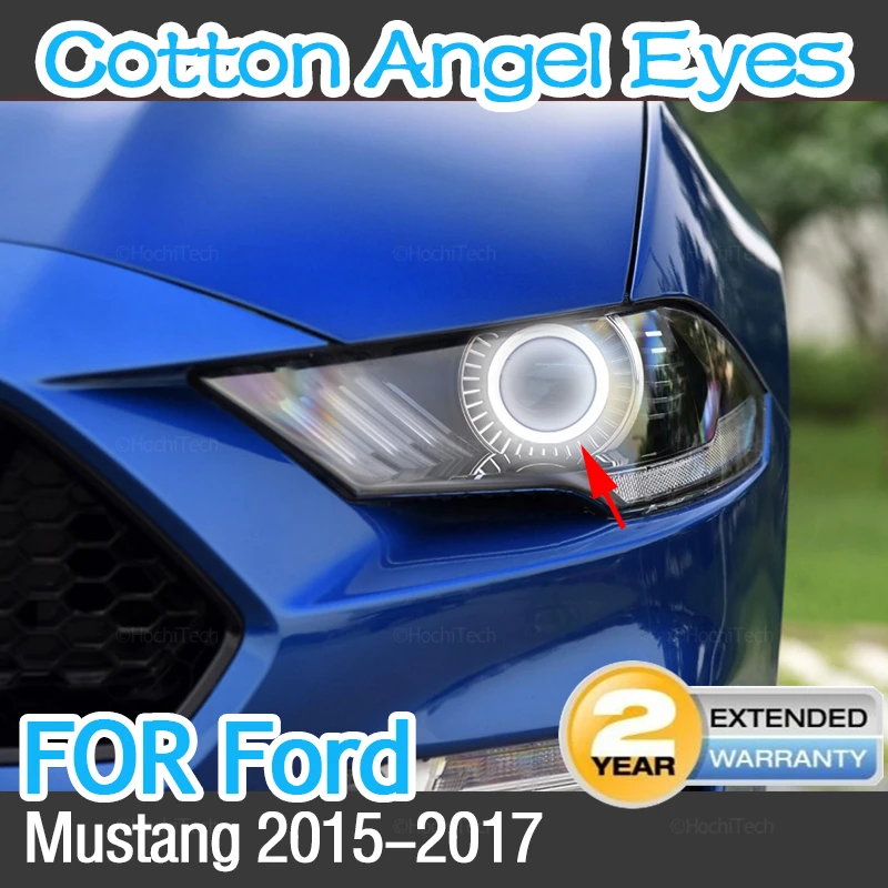 

for Ford Mustang 2015 2016 2017 Car Accessories Ultra Bright Day Light DRL Cotton Angel Eyes Demon Eyes Kit Warm White Halo Ring