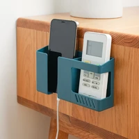 two in one mobile phone charging rack wall mounted remote holder punch free phone holder bedside container charging stand
