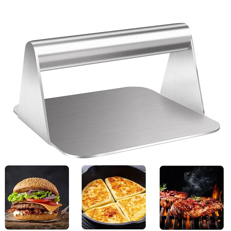 

Мягкий пресс для бургеров из нержавеющей стали для домашнего приготовления гамбургеров Smasher с антипригарным покрытием пресс для бекона гри...