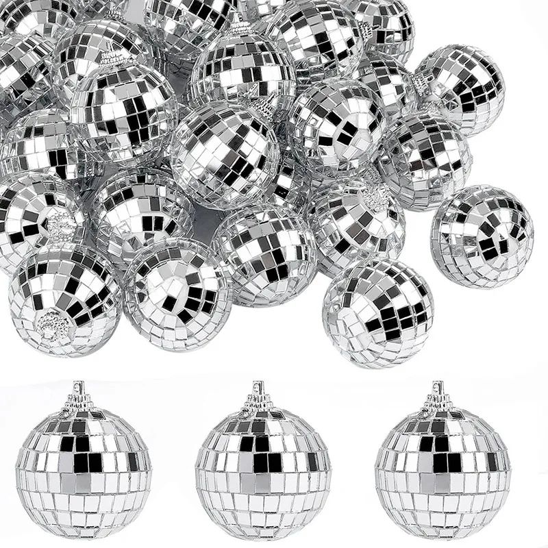 

30 PCS Disco Mirror Balls 2 Inches Reflective Mirror Ball Hanging Ball For Christmas Tree Party Home Decorations