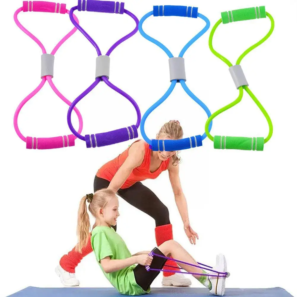 8-Word Type Exercise Rubber Resistance Band Resistance Bands With Home Exercises Bands Exercise Bodybuilding Handles At Y4O2