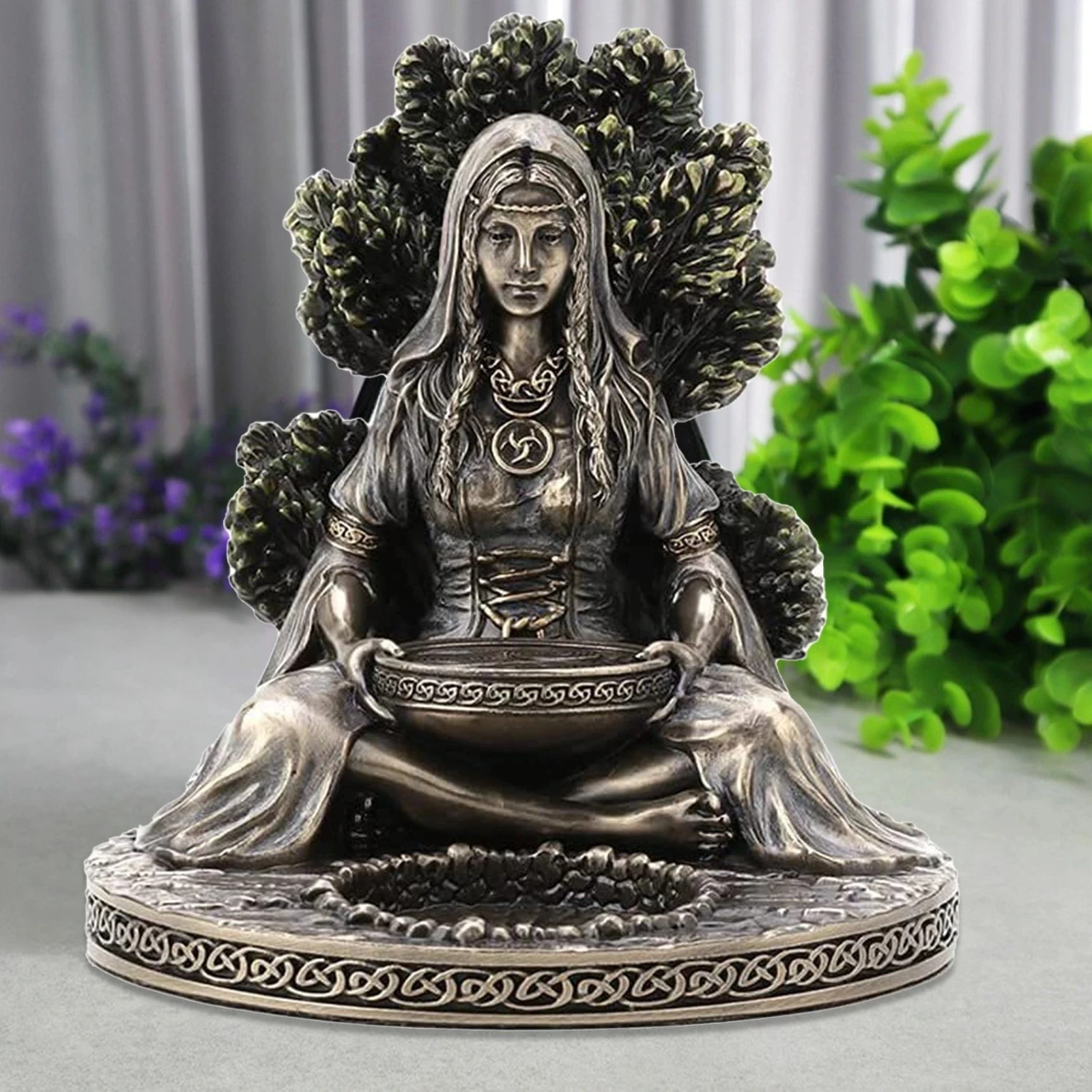 

Nordic Mythology Celtic Goddess Statue Resin Tea Candle Incense Candlestick Furniture Desktop Decor Crafts Figurine Collectibles