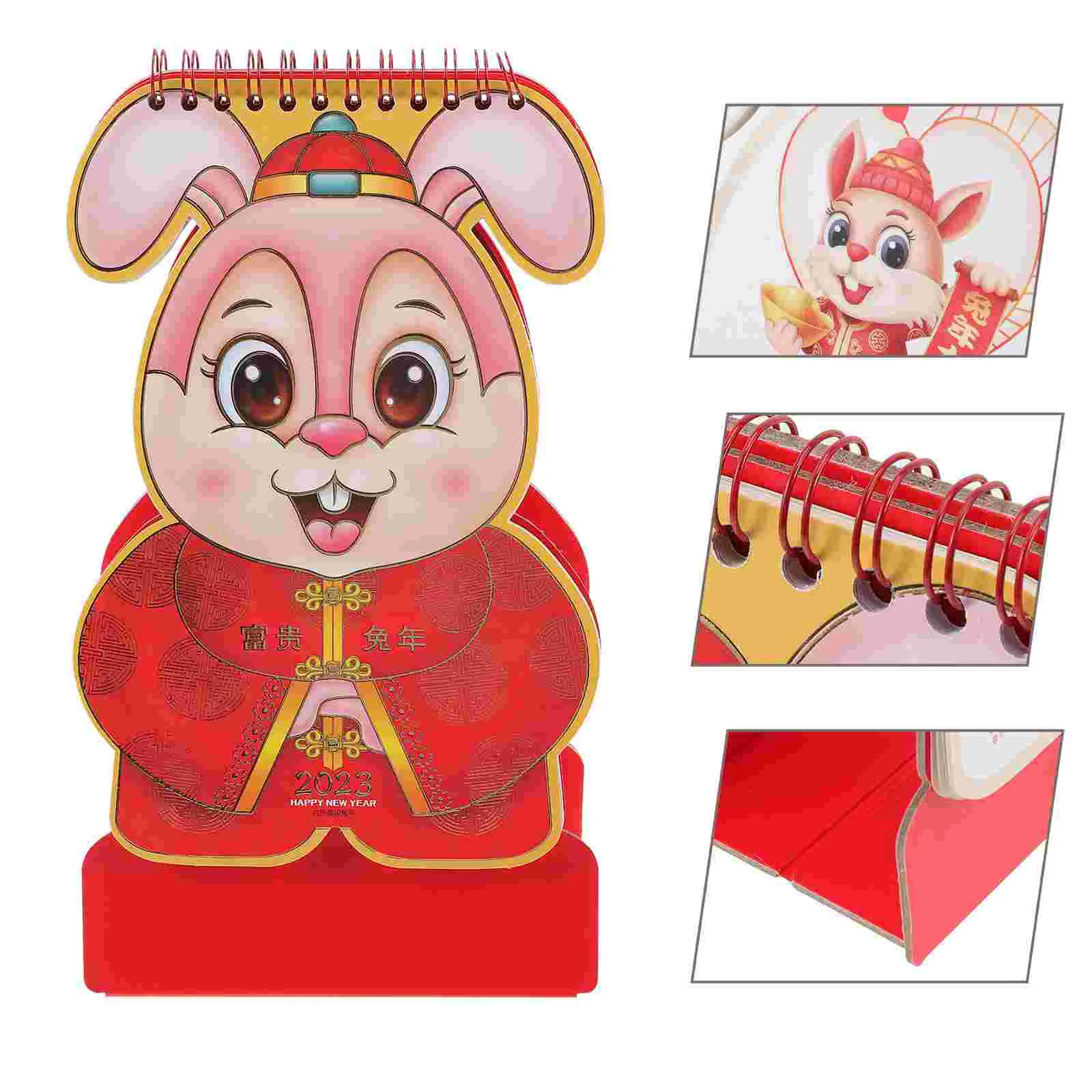 

Настольный столик с календарем на китайский год, столешница с подставкой, декор кролика, новинка 2023, традиционный домашний декор Shui Feng, прос...
