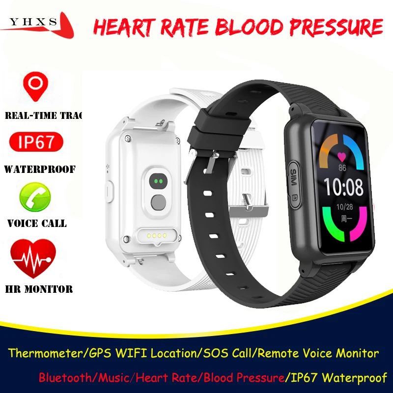 

Smart 4G Watch Elderly Parents Heart Rate Blood Pressure Monitor GPS Wi-fi Trace Locate SOS Call Android Phone Sport Smartwatch