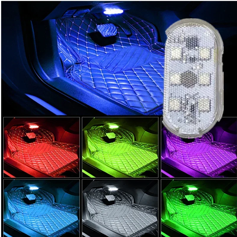 

Светодиодная подсветка для салона автомобиля, освещение для потолка, напольная капота, сенсорное управление, USB-зарядка, магнитная атмосферная лампа