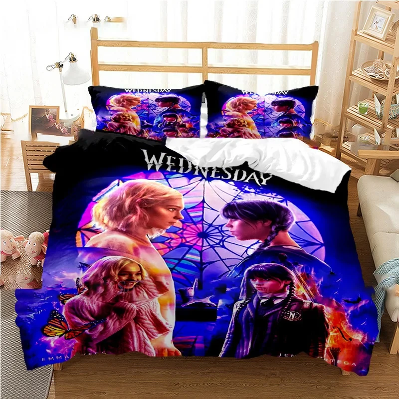 3D принт ужасов ТВ-шоу Среда Аддамс Комплект постельного белья для мальчиков и