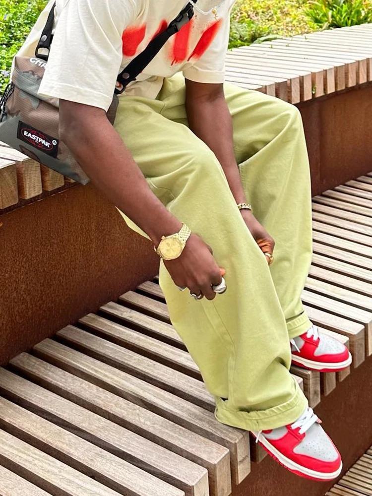 Best-selling Wide Leg Loose Denim Overalls for Men, Y2k Hip-hop High Street Trendy Jeans, Versatile Casual Straight Pants