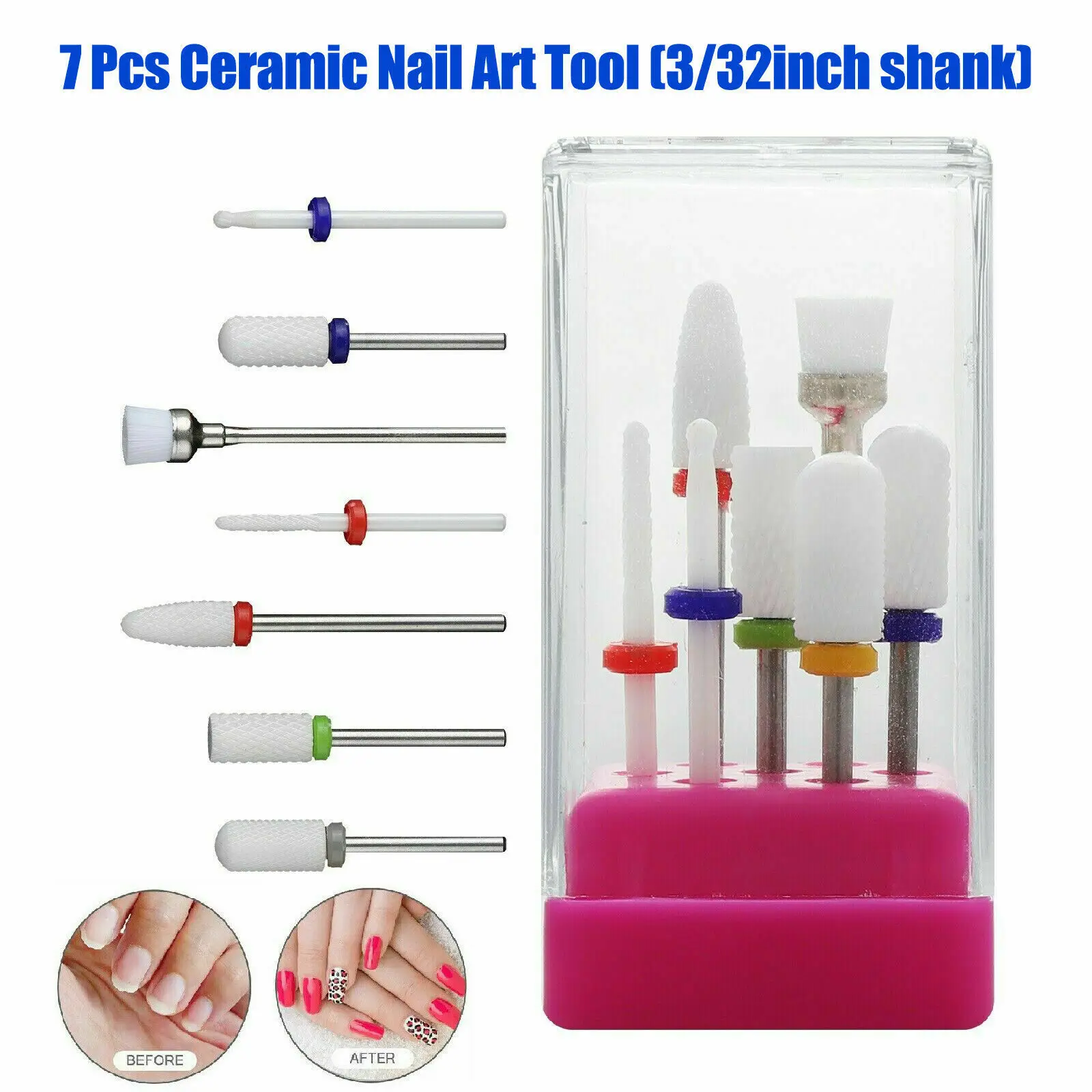 Ceramic Cuticle Nail Drill Bits Set Manicure Milling Cutter Tips Removing  Gel Polish Remover Cutter Manicure Accessories