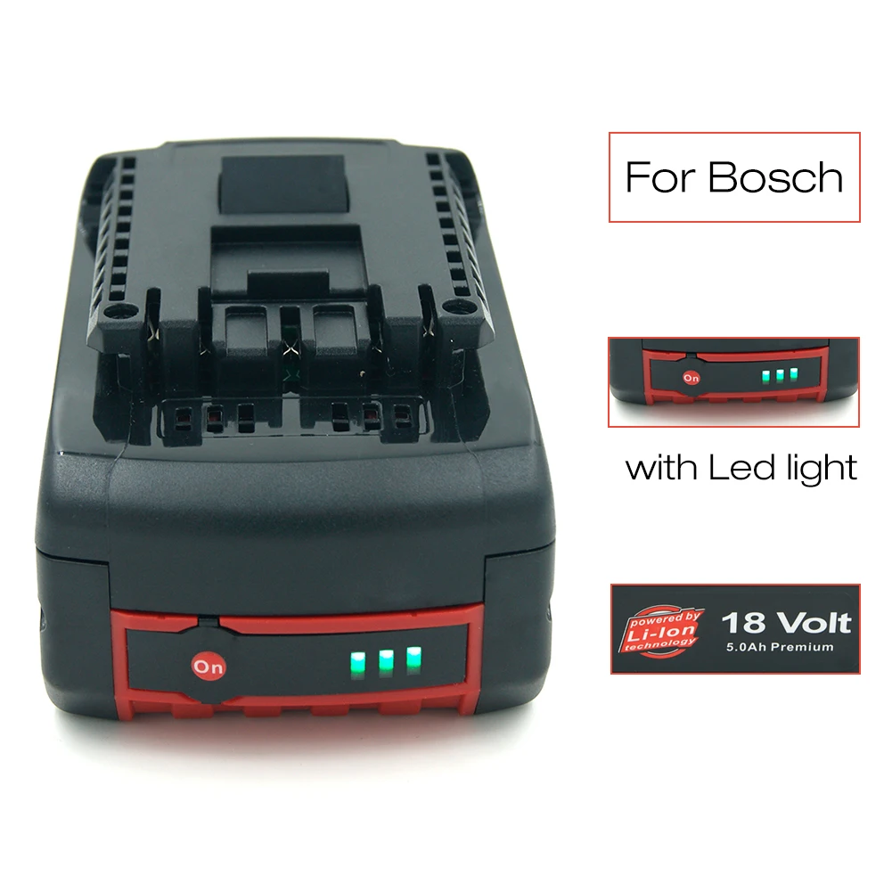 Литий-ионная аккумуляторная батарея BAT610G BAT609 18 в 5,0 а для Bosch 18 в электроинструментов BAT618 BAT620 BAT622 BAT609G PSR 18 GSR 18V-Li